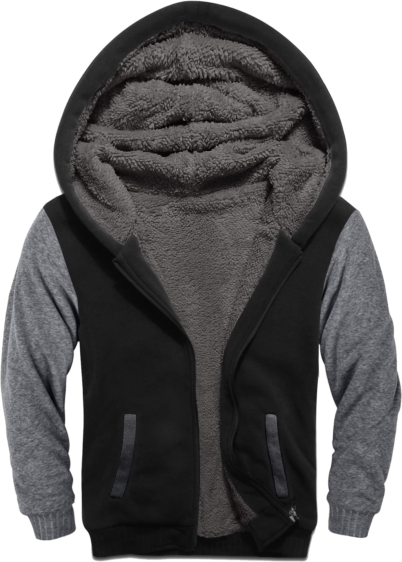 Hooded Jacket for Boys Full Zip Ultra Soft Sherpa Fleece Hoodie Sweatshirt for Kids School Hooded Outerwear