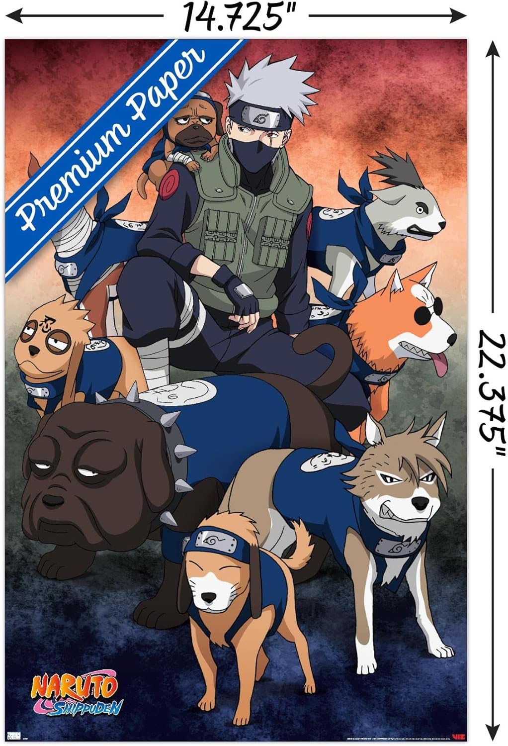 Naruto Shippuden - Kakashi Ninja Hounds Wall Poster, 22.4L" x 14.7W", Premium Unframed Version - Image 3