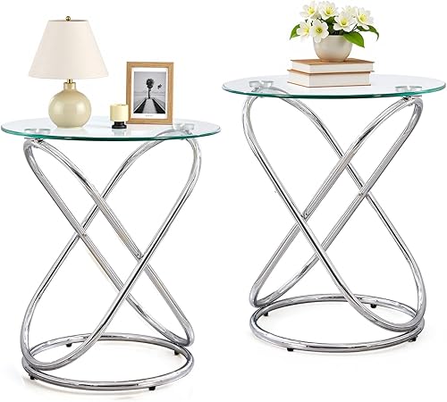 Miniatura 12 de BECHAEO Mesa auxiliar redonda para sala de estar, 31.5 pulgadas, exquisitas mesas de café de mármol sintético con marco dorado, mesa central moderna