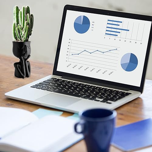 Miniatura 6 de Maceta de resina con forma de persona, maceta de 6 pulgadas, pequeños jarrones de flores con forma de humano, macetas para suculentas, decoración de