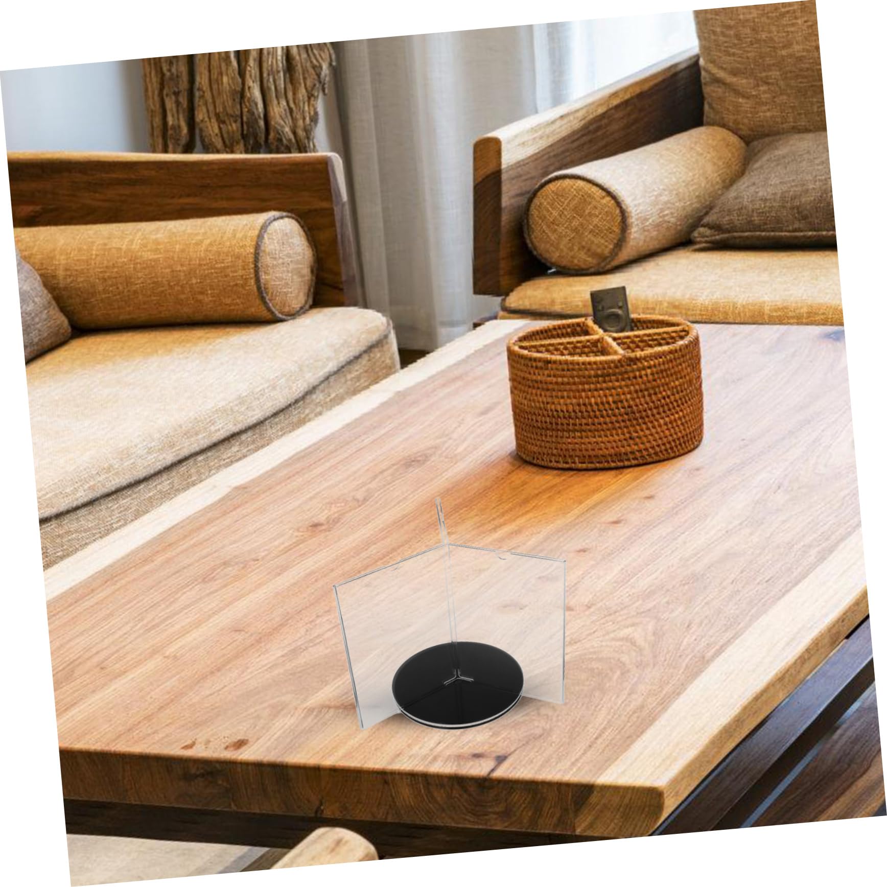 STOBOK Drehbarer Menühalter aus Acryl 6-seitig Leicht zu Montieren Eleganter Tischaufsteller für Speisekarten und Preisschilder bei Feiern