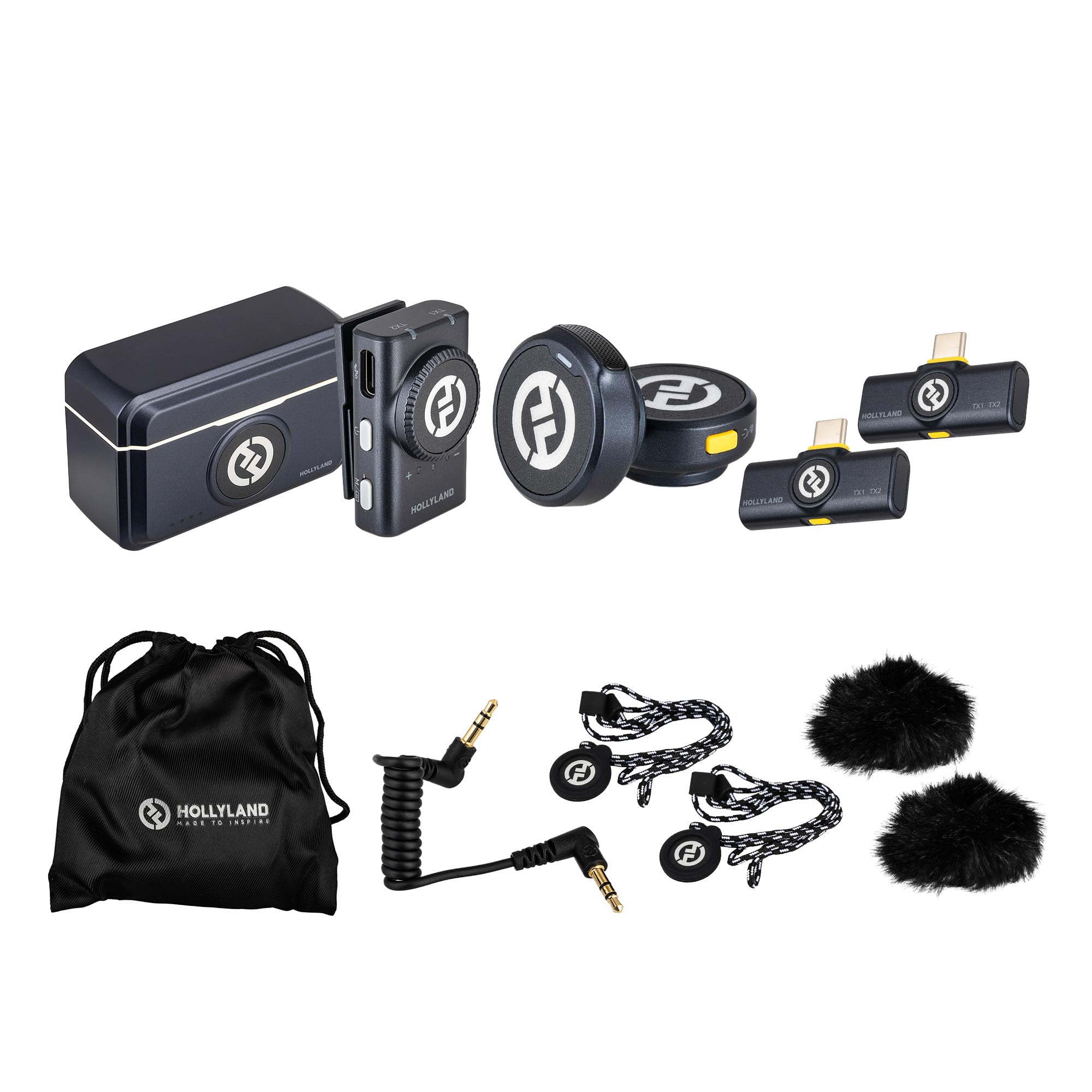 Amazon.com: Hollyland Lark M2 Duo Wireless Lavalier Microphone