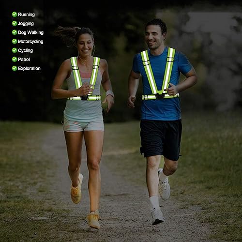Miniatura 5 de Reflective Vest 2Pack, High Visible Reflective Running Vest Gear for Biking Motorcycle Dog Walking, Adjustable Safety VES fits Men Women Kids