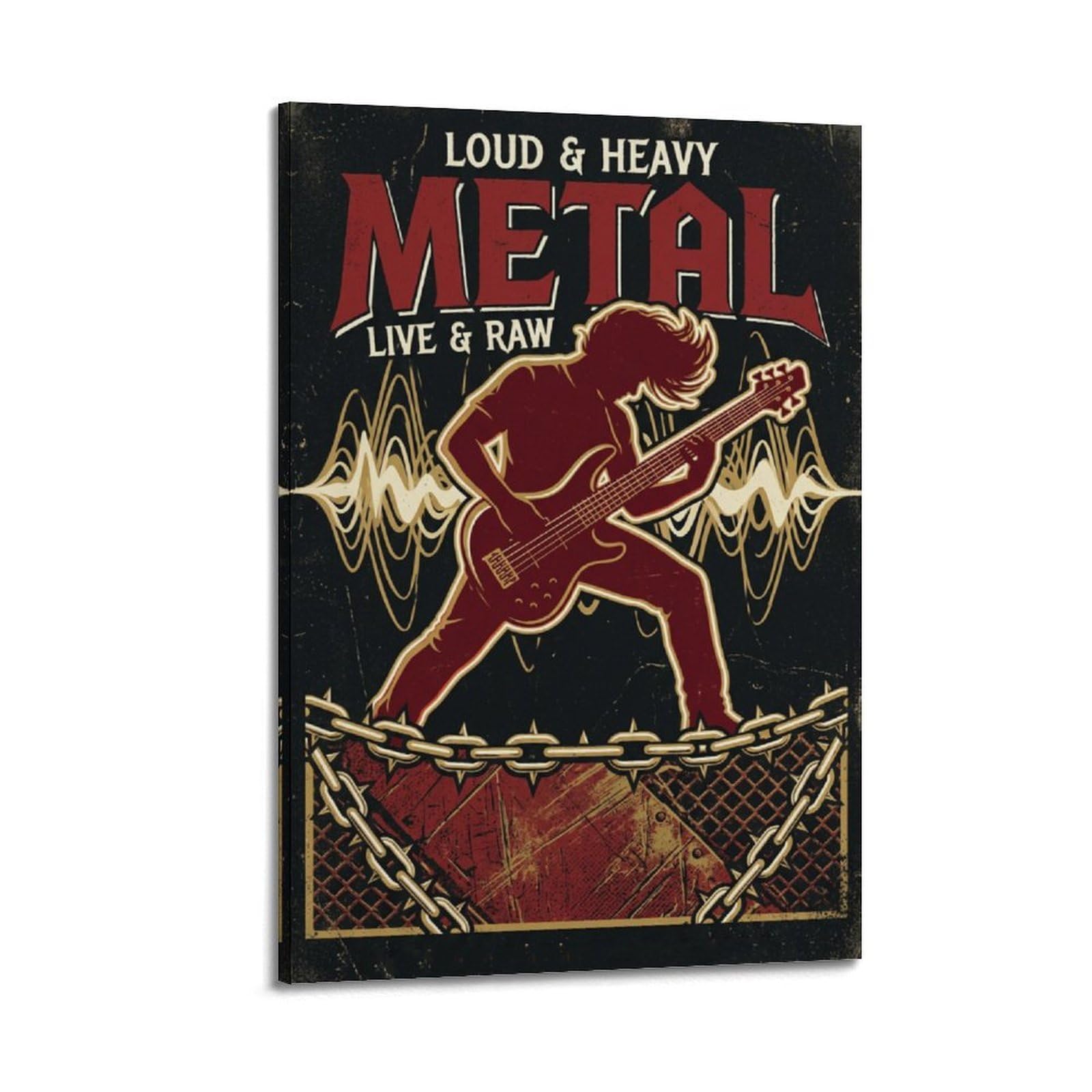 OKNGB Poster decorativo da parete su tela, motivo: chitarrista heavy metal hard rock rock classico, poster decorativo moderno per camera da letto, 50 x 75 cm