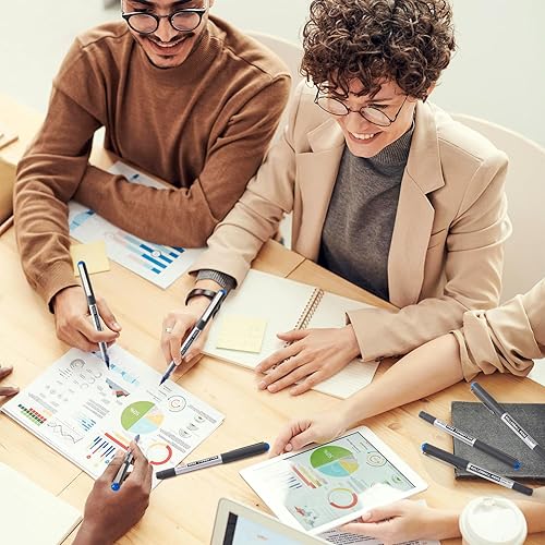 Miniatura 5 de Paquete de 50 bolígrafos Shuttle Art de punta fina, 0.02 pulgadas, con tinta líquida, para escritura diaria, tomar notas, escuela y oficina, color