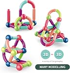 42PCS Ensemble de boules et de barres magnétiques, ensemble de construction magnétique, boules magnétiques et bâtons - Avec sécurité, extra-fort, STEM Jouets pour garçons & Filles 3+