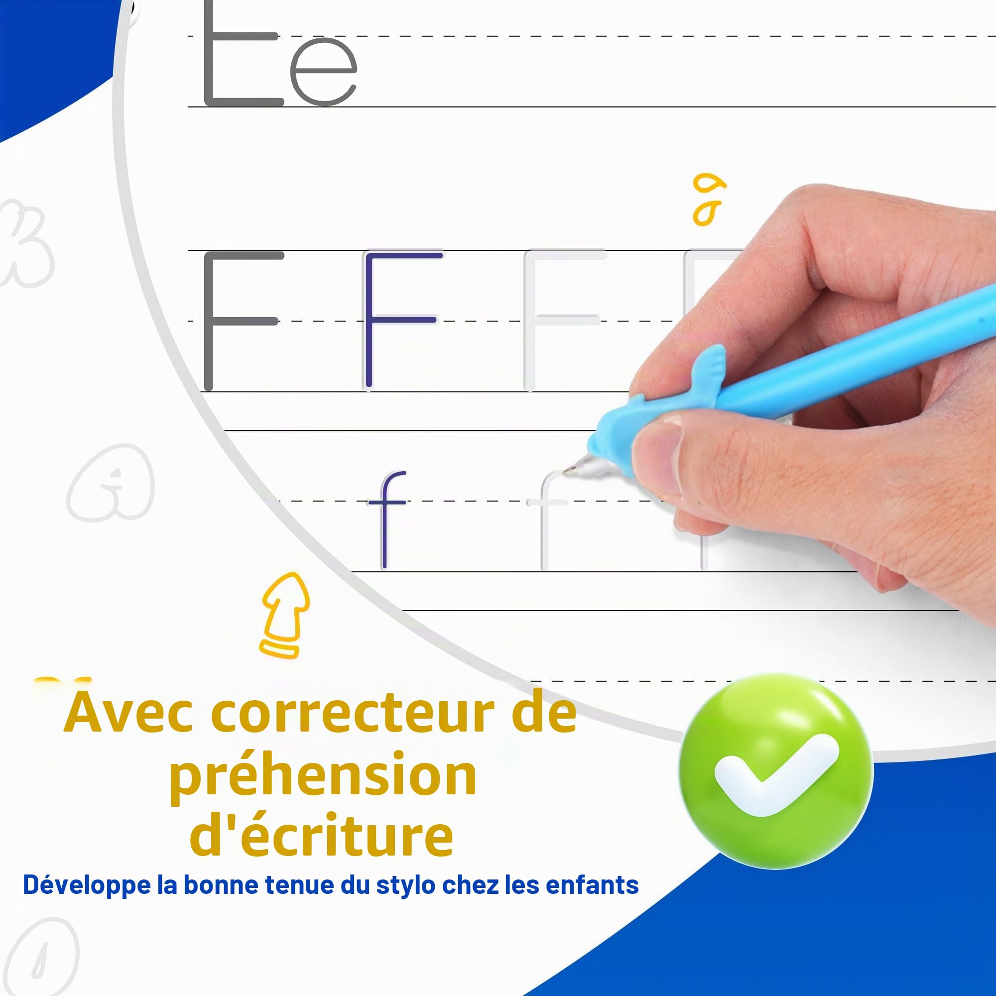 YPLUS Livres d'écriture rainurés réutilisables pour enfants – Ensemble d'entraînement à l'écriture magique rainuré pour les tout-petits pour apprendre à écrire, jeu d'apprentissage pour enfants de 5 à