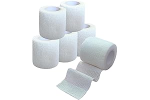 White Bandages: 6 Pack of 2" x 5-Yard Cohesive Bandage Wraps for...