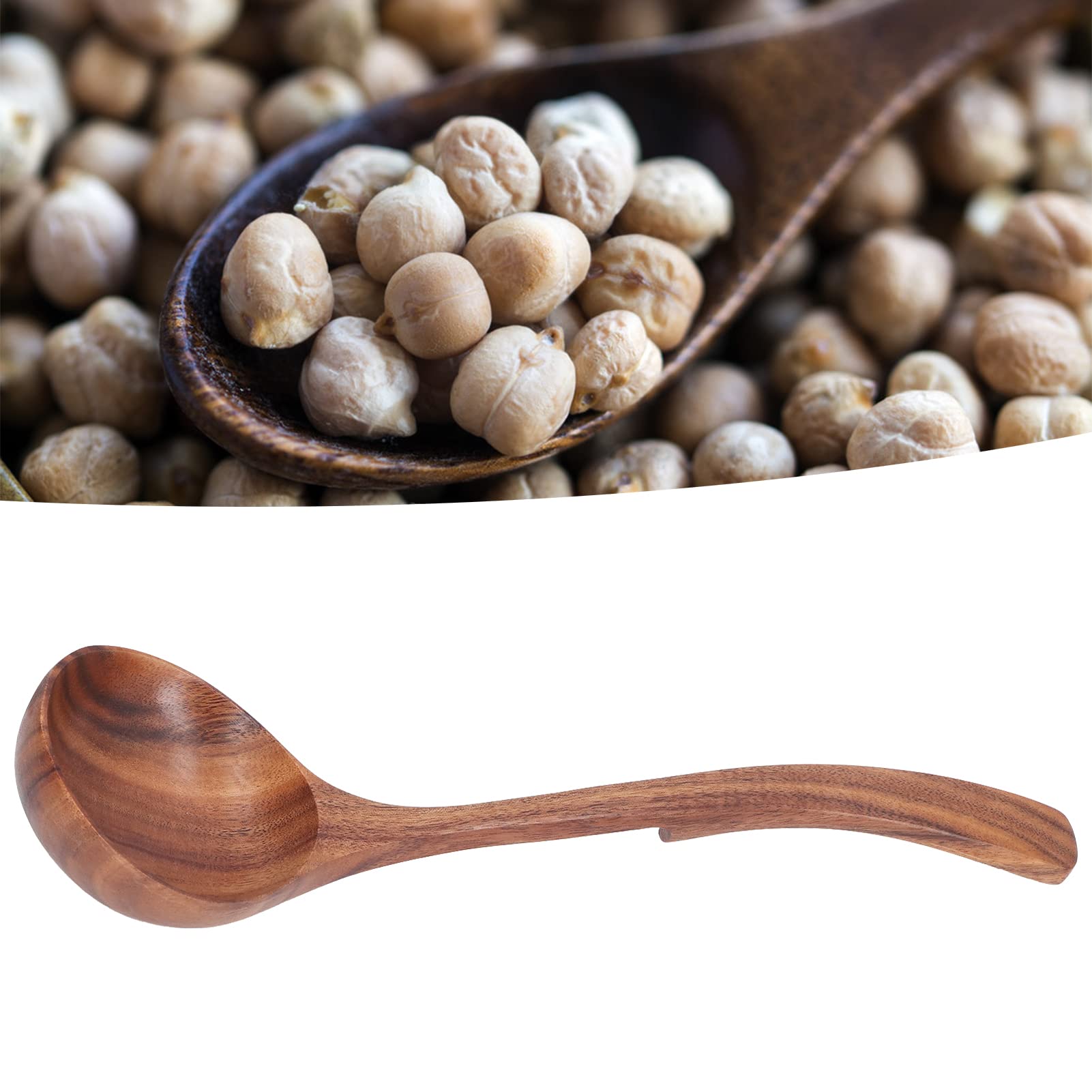 Mestolo di Legno,Manico Lungo Mestolo di Zuppa di Legno Cucchiaio da Portata Stoviglie Cucchiaio da Mestolo da per Mescolare la Zuppa Degustazione Capovolgere (grande cucchiaio a uncino)