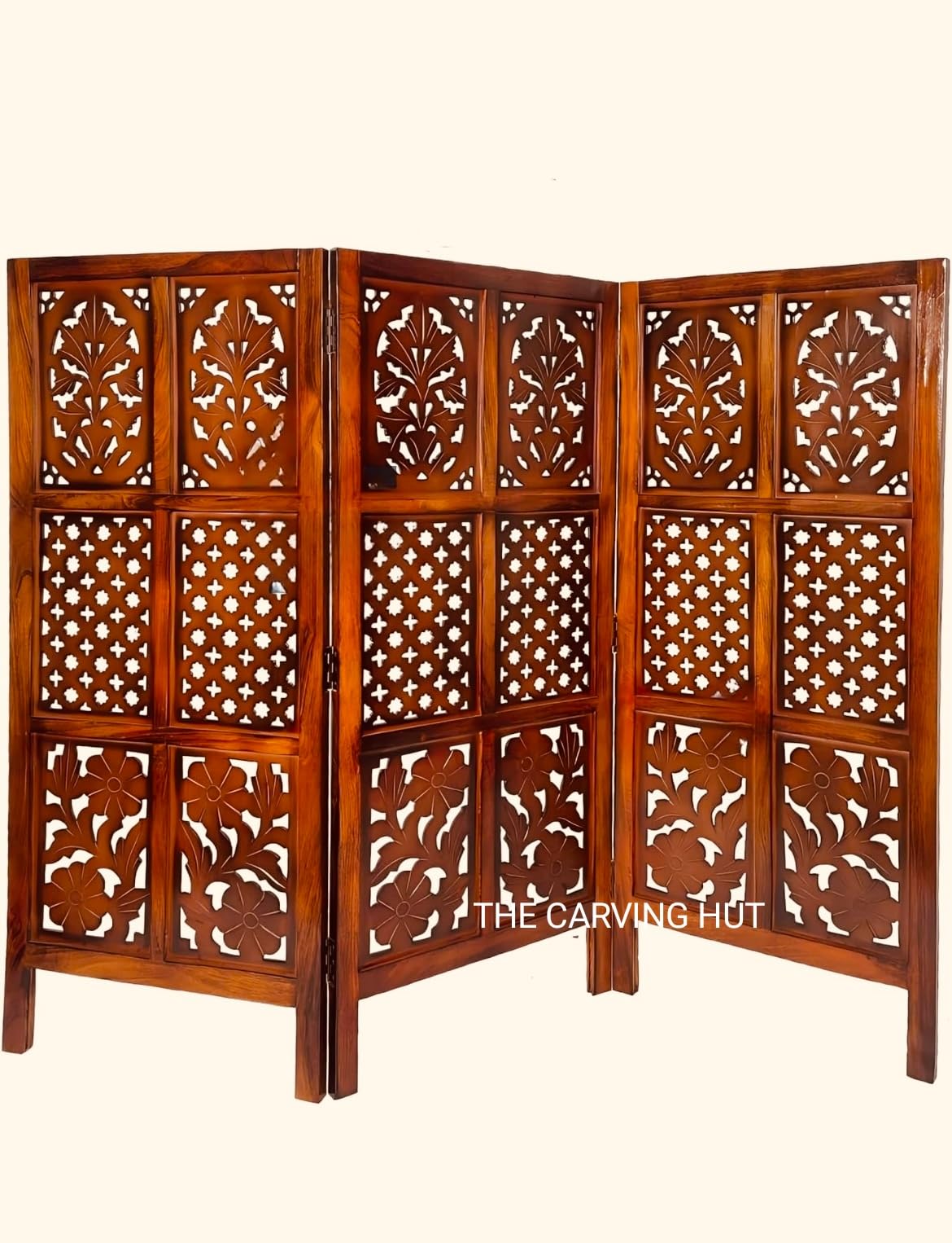 Wooden PARTITION for Living Room/Drawing Room/Kitchen/Guest ROON Traditional Design PARTITION (4 FEET) 3 Panel-image-25