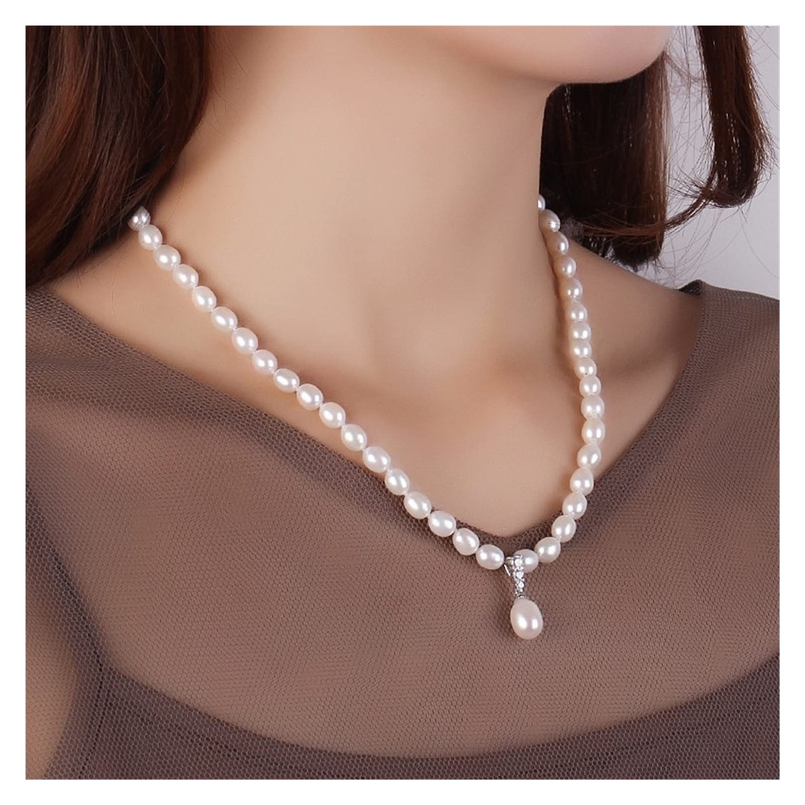 Amazon.co.jp: Ghxiag 美しい真珠のジュエリーのネックレス 天然