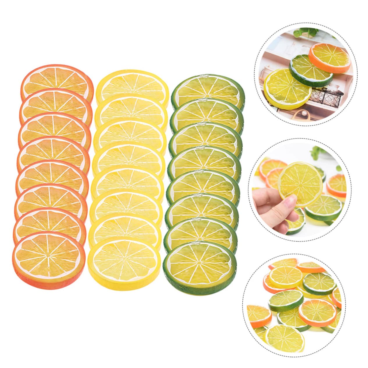 Alipis 96stücke Realistische Künstliche Zitronenscheiben Dekorative Fruchtmodelle Für Küche Partys Und Fotografie Lifelike Fake Slices Für Hochzeiten Und Wohnraumgestaltung