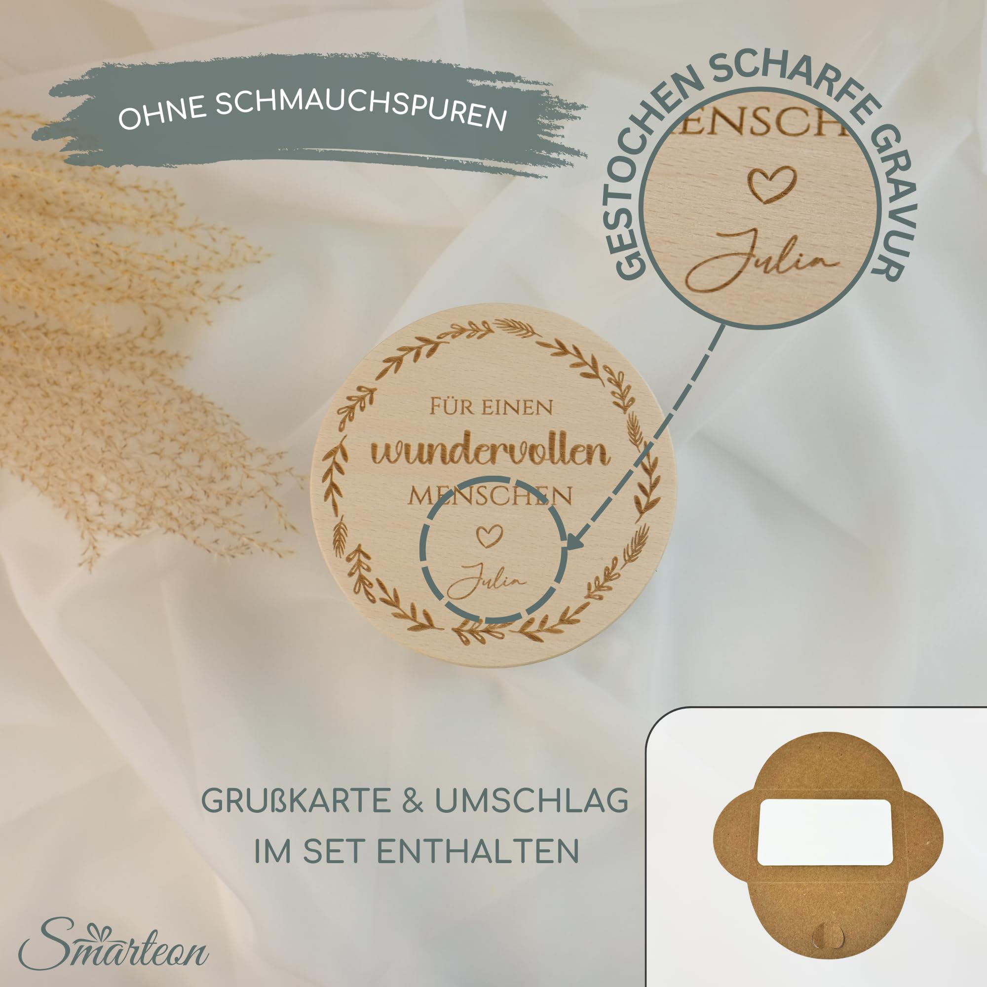 Vorratsgläser mit Deckel personalisiert mit Gravur, kleine Geschenke, Keksdose personalisiert, Dankeschön Geschenke, Holzdeckel mit Gravur, Personalisierte Geschenke, Danke Geschenk (Design 6, 530ml)