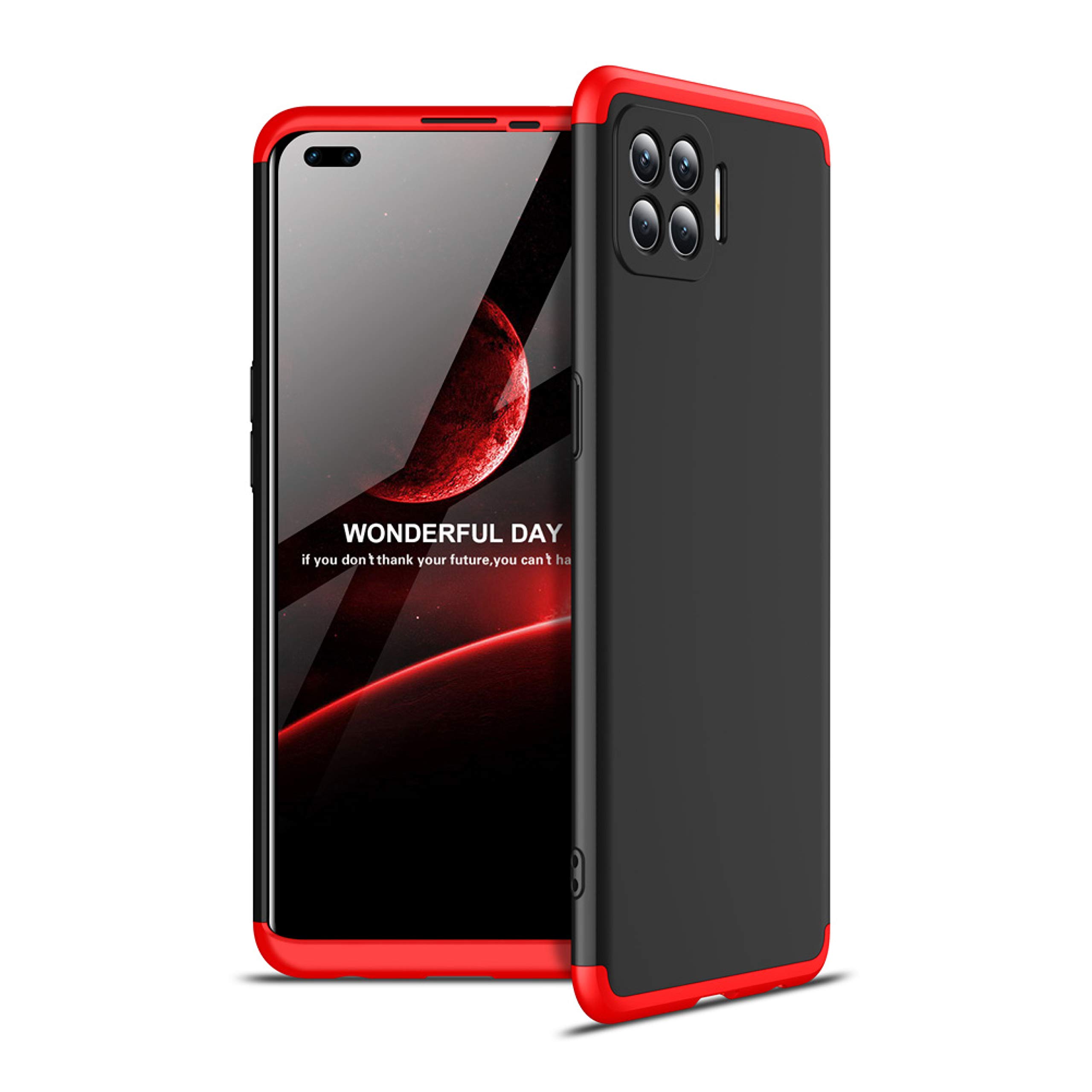 SPAZY CASE® Oppo F17 Pro Cover Case Ull Body 3 in 1 Slim Fit Complete 3D 360 Degree Protection Hybrid Hard Bumper Back Case Cover for Oppo F17 Pro (Black & Red) (B08KJMWQ92) Amazon Price History, Amazon Price Tracker