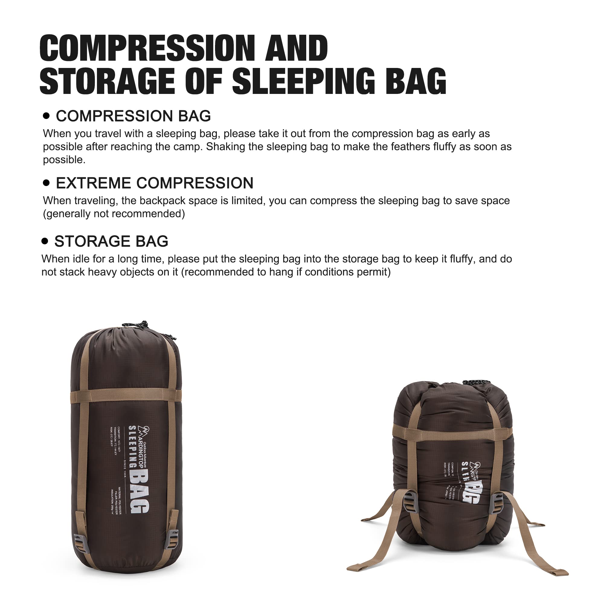 Mardingtop Saco de Dormir Outdoor -5 °C - 15 °CWarm Saco de Dormir de mamá para Adultos para Camping, Viajes y Actividades al Aire Libre