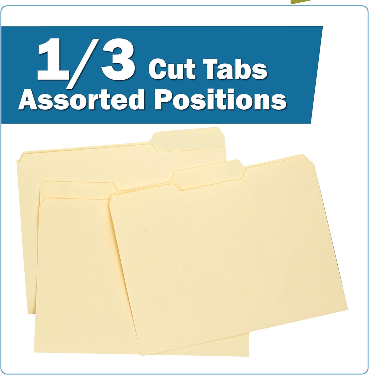 The File King 1/3-Cut Top Tab Manila File Folder - Letter Size | Box of 100 | Made in America | Assorted Tab Positions | 11-Point Fiber | Organize Home & Office Papers : Office Products