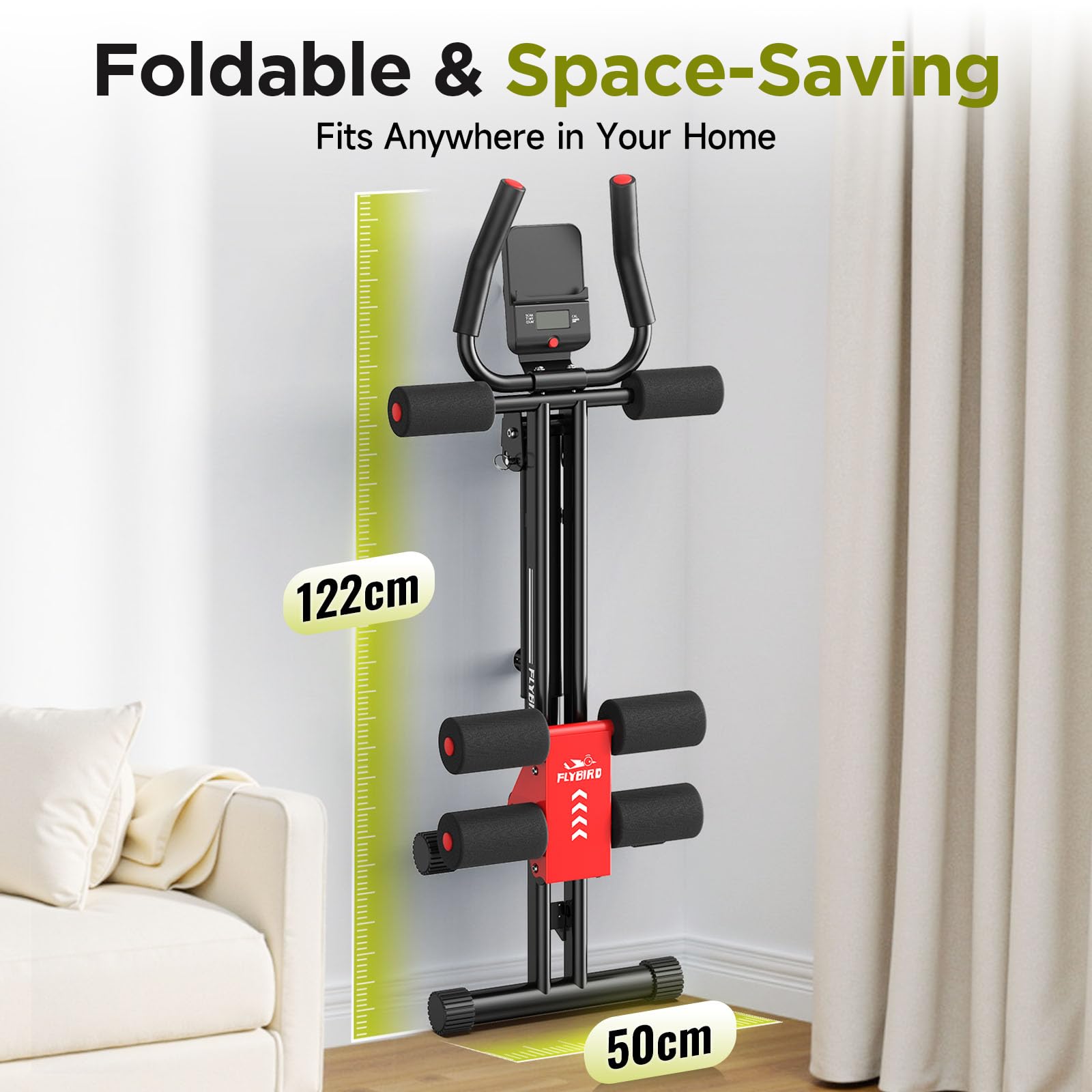FLYBIRD Appareil pour abdominaux - Appareil de musculation abdominale réglable - Pour entraînement complet du corps à la maison - Pour sculpter la silhouette - Capacité de charge de 150 kg