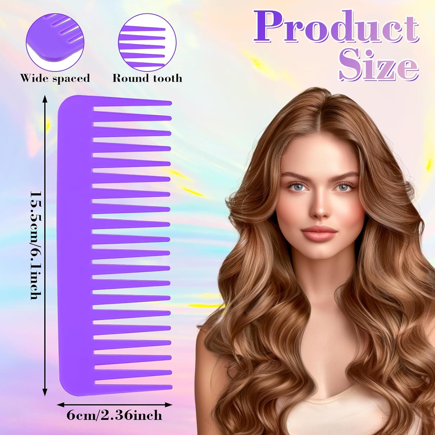 70 Pcs Wide Tooth Detangling Comb for Curly and Long Hair - Styling Shampoo Tool for Dry/Wet Hair, No Handle, for Women, Men, and Kids