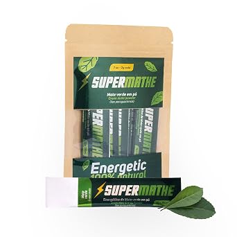 SuperMathe Yerba Mate Powder Mix Original Green Mate, 1-Pack 7 Single-Serve Sticks Zero Calorie Natural Energy Drink