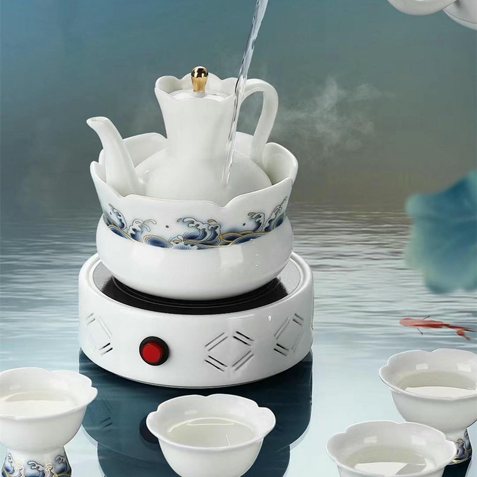 228 ml / 8 uncji chiński domowy owiec gruby jadeit ceramiczny podgrzewacz do wina - podgrzewacz do wina Wanjia