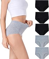Vista 1 de HAVVIS Bragas Ropa Interior de Mujer de Algodón Cintura Alta Control Abdominal Panties Rosa Jacquard para Damas Multipack