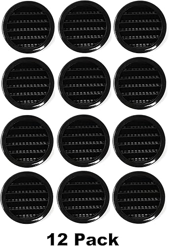 Vista 17 de 2.5 "rejilla redonda de plástico Soffit rejilla de ventilación de aire para reptiles cubierta (6, blanco)