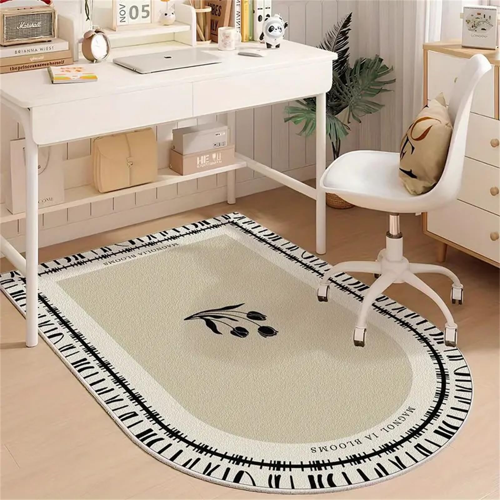 Hixingo Office Chair Mat for Carpeted and Hardwood Floors, Non-Slip Rolling Chair Desk Rug TPE Carpet Floor Protecto-Easy Glide (Aesthetics 3,90 * 150cm)