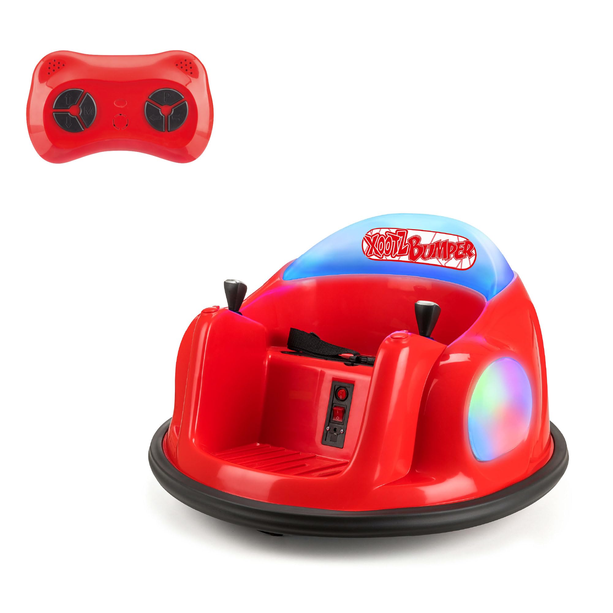 Xootz Toy Bumper Car, Kids Electric Ride-on, 360 Rotation Spin, Two Joy Sticks, Colourful LED Lights and Remote Control, Red, Ages 18 Months + โ image 1