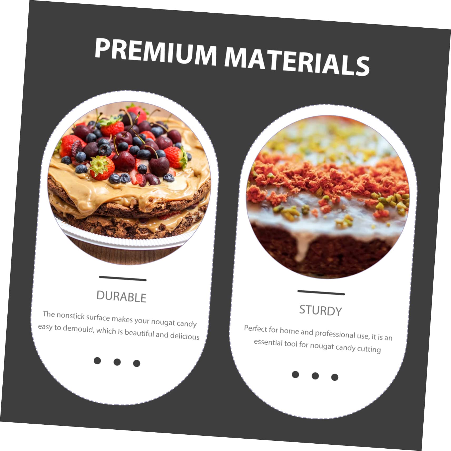ULTECHNOVO Moule à Gâteau Rectangulaire Surface Lisse et Démoulage Facile en Acier Inoxydable Argenté pour Nougat et Pâtisserie Maison Boulangerie