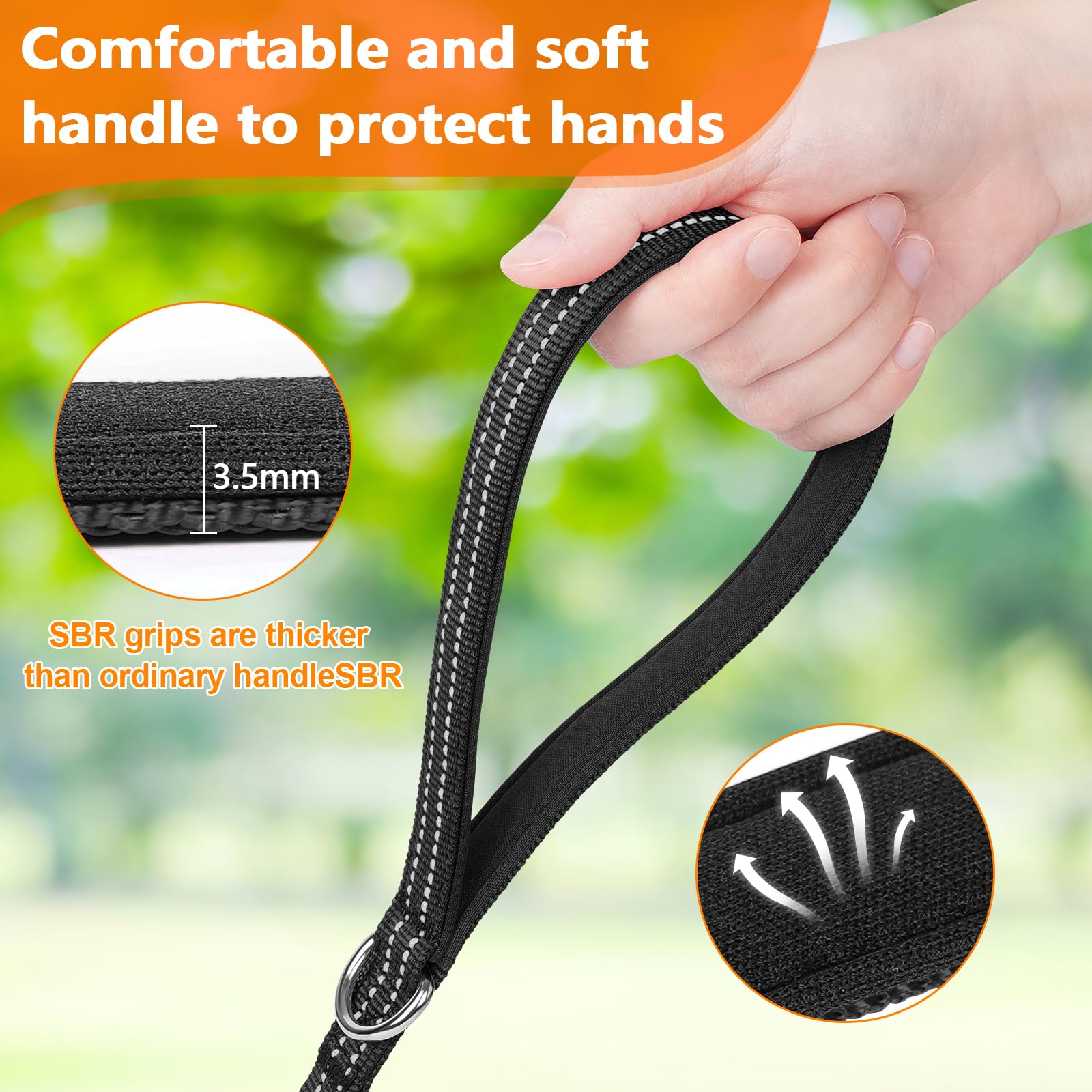 X XBEN Long Line Dog Lead, 30M/98FT Reflective, Lightweight, Soft Padded Handle, Heavy Duty Hook, Suitable for Small & Large Dogs - Image 2
