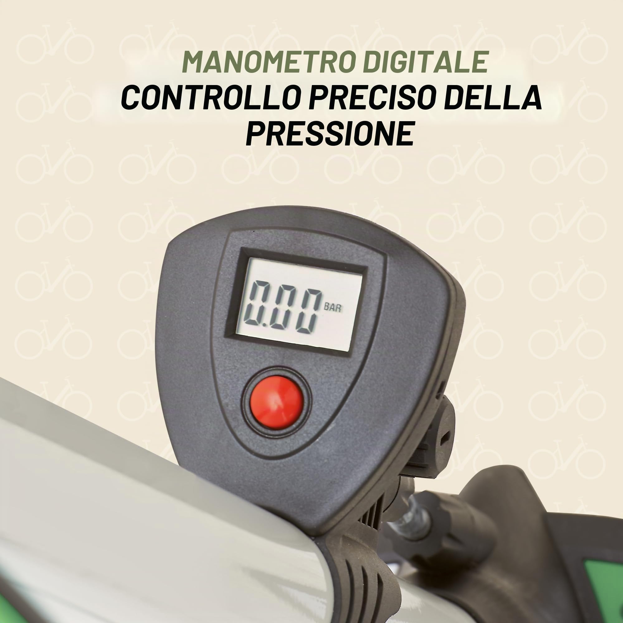 Prophete Hochleistungs-Alu-Standluftpumpe mit Digitalmanometer, Pompa ad Aria per Bicicletta. Unisex-Adulto, Argento/Nero, M