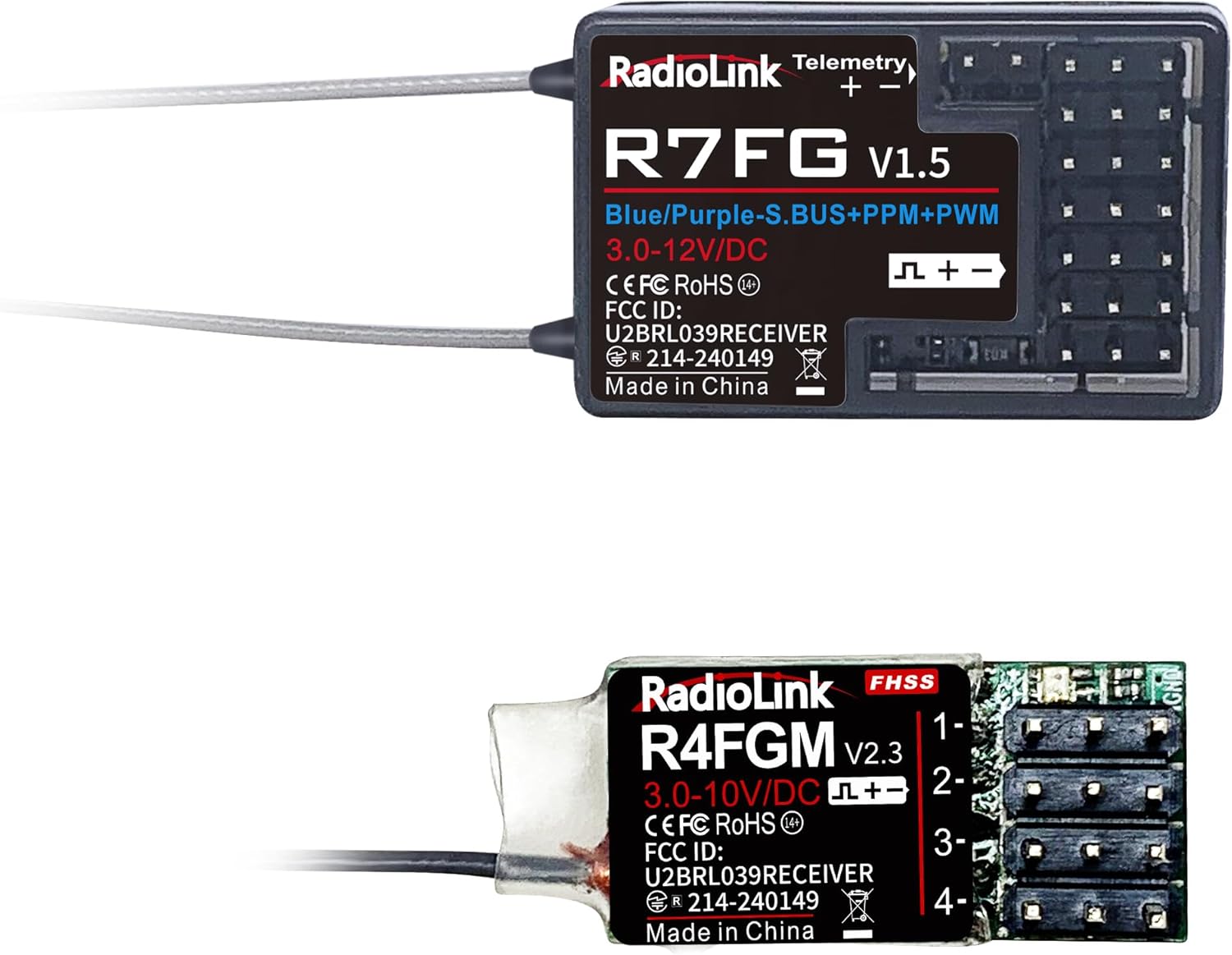 Radiolink R7FG&R4FGM Receiver with Gyro Long Range Control for RC Cars RC Boats for Radiolink RC6GS V3/RC6GS V2/RC4GS V3/RC4GS V2 Controller