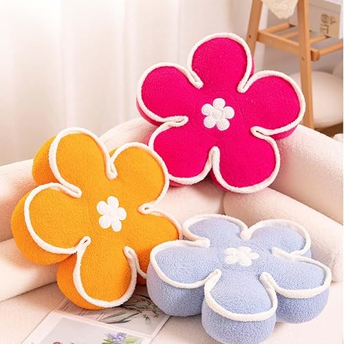 Miniatura 5 de Kcvvcr Almohada de flores, bonita almohada decorativa en forma de flor, cojín de felpa de felpa suave para decoración de habitación, cama, sofá,