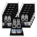 Shoe Bag for Travel & Storage|Water-Resistant Shoe Organizer for Men & Women|Foldable Shoe Cover for Luggage & Closet |Travel Accessories for Footwear Protection (Black, Pack of – 12)