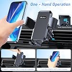 Blukar Phone Holder Car, Air Vent Car Phone Mount with Upgraded Ultra Stable Hook Clip, 360° Rotation, One Button Release Cellphone Holder for iPhone, Google, Galaxy and All Mobile Phones | Upgraded Ultra Stable Hook Clip - One Button Release Functio