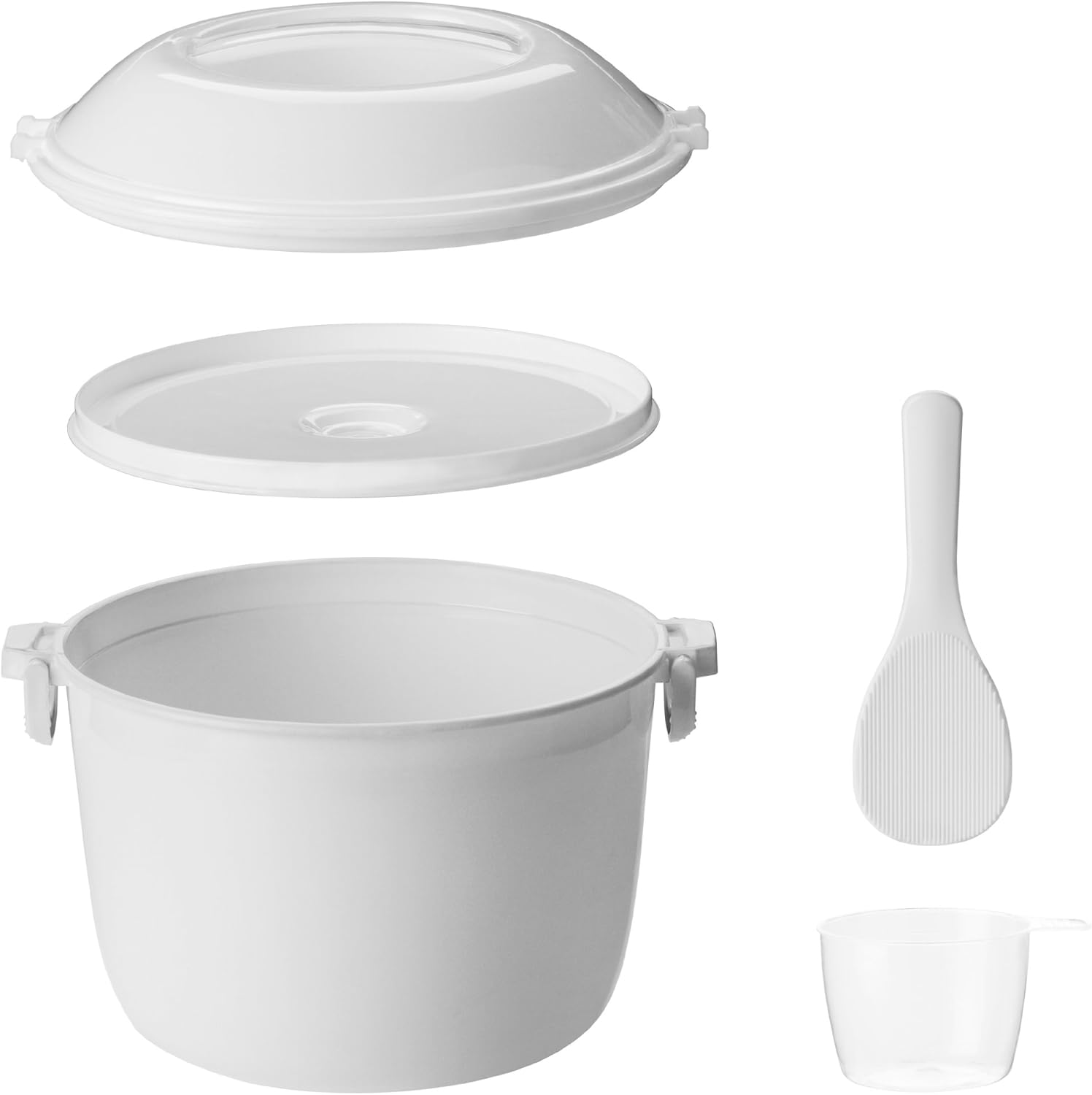 Premier Housewares Microwave Rice Cooker Set, 3-Pieces - White