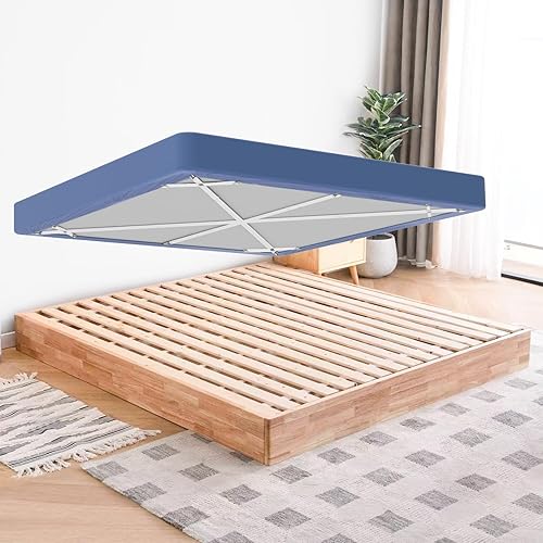 Miniatura 9 de Mkono Correas de soporte para sábanas, cierre elástico ajustable que mantiene las sábanas firmes y apretadas, clips de metal cruzados de 6 vías,