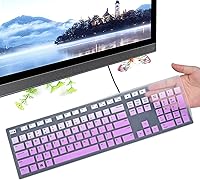 Vista 20 de Funda para teclado con letras grandes compatible con DELL KB216 KB216b KB216t KB216d KB216p Teclado con cable y protector de teclado inalámbrico