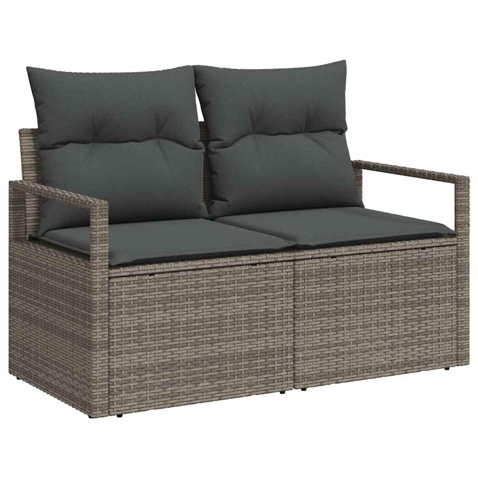 ATOMSTACK MAKER HOMELEN - Set di mobili da giardino in polyrattan, 7 pezzi, con cuscino, grigio e marrone, resistente alle intemperie, tavolo e sedie modulari, per terrazza, balcone, feste in giardino