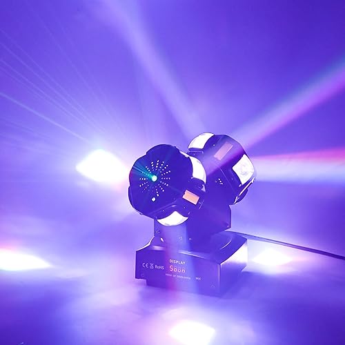 Miniatura 9 de 18 LEDs Cabeza móvil DJ luz giratoria haz luces de escenario DJ Iluminación Led Pinspot Luces de iluminación ascendente para eventos Activado por