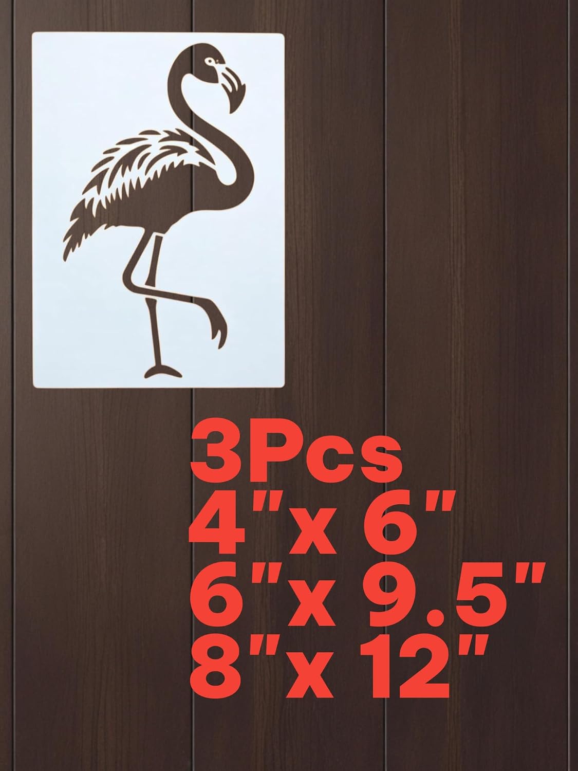 Flamingo Stencil – Reusable Tropical Bird Art Stencil for Painting, Crafting, Scrapbooking and DIY Projects (3 Pcs Set) image 2