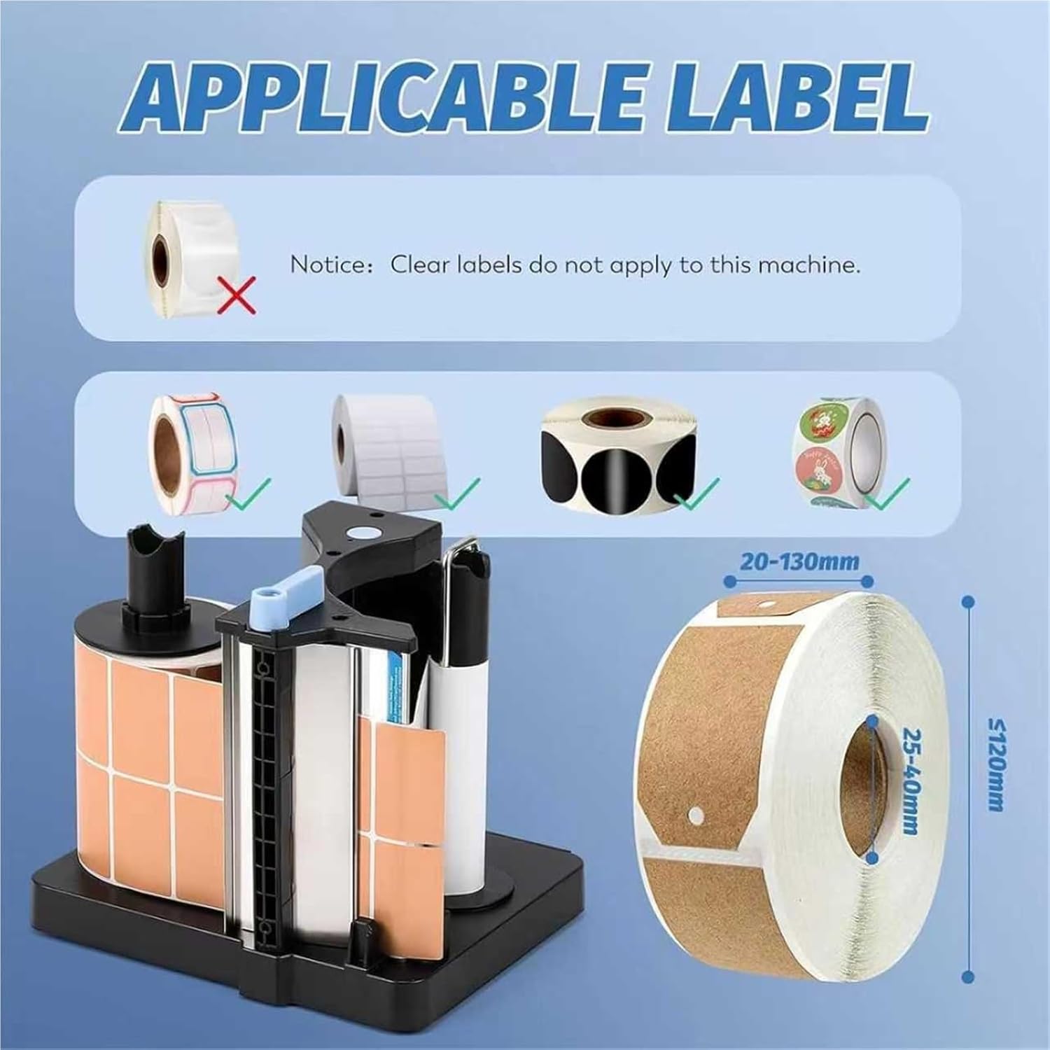 Automatic Label Dispenser - Electric Sticker Dispenser with 3 Adjustable Speeds, 20-130 mm Width and Height, Ideal for Barcode Labels, Enhancing Efficiency in Packaging and Shipping