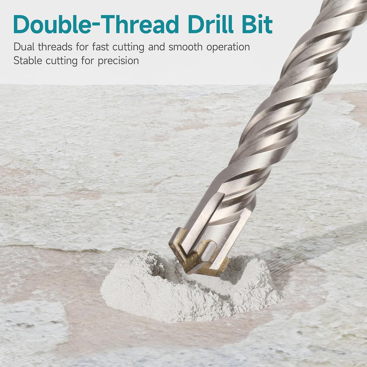 5/8 Inch x 13.4 Inch SDS Max Rotary Hammer Drill Bit, Cross Tip Double Threaded Carbide Tipped for Concrete, Brick, and Stone (5/8" x 8.5" x 13")