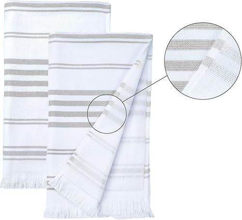 Miniatura 5 de Ample Decor Juego de 4 toallas de mano turcas de 16 x 28 pulgadas, 100% algodón, de secado rápido, toallas suaves de manos y cabeza para cocina,