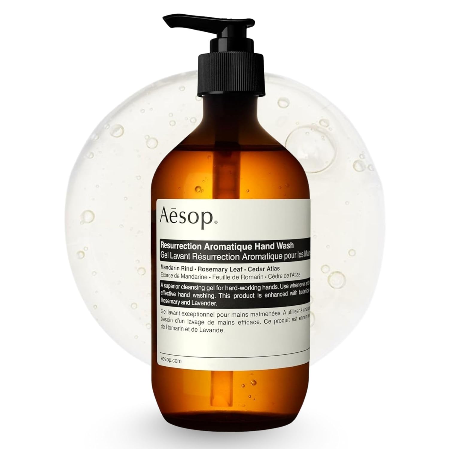 Aesop Resurrection Aromatique Hand Wash | Citrus, Woody, Herbaceous | Gentle Cleanser For Hydrated Skin | 500mL / 16.9 oz