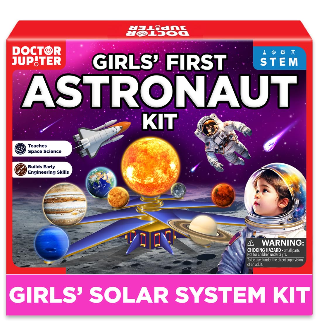 Doctor Jupiter Girls' First Astronaut Kit, Solar System Model STEM Project, Science Kit for Kids Age 5-7-8-10-12 Year Olds | Learning & Educational