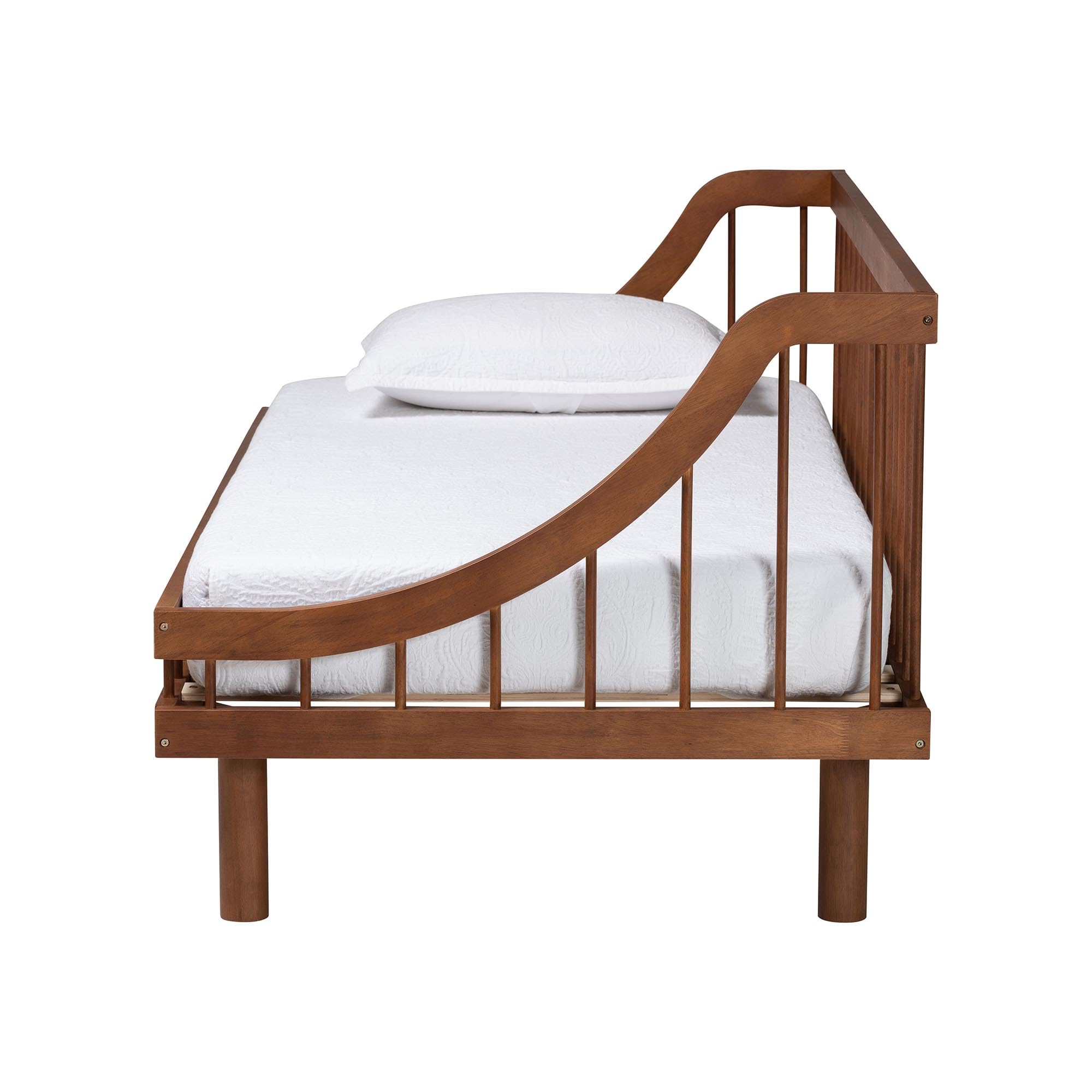 Baxton Studio Helio Spindle Daybed, Twin, Walnut Brown