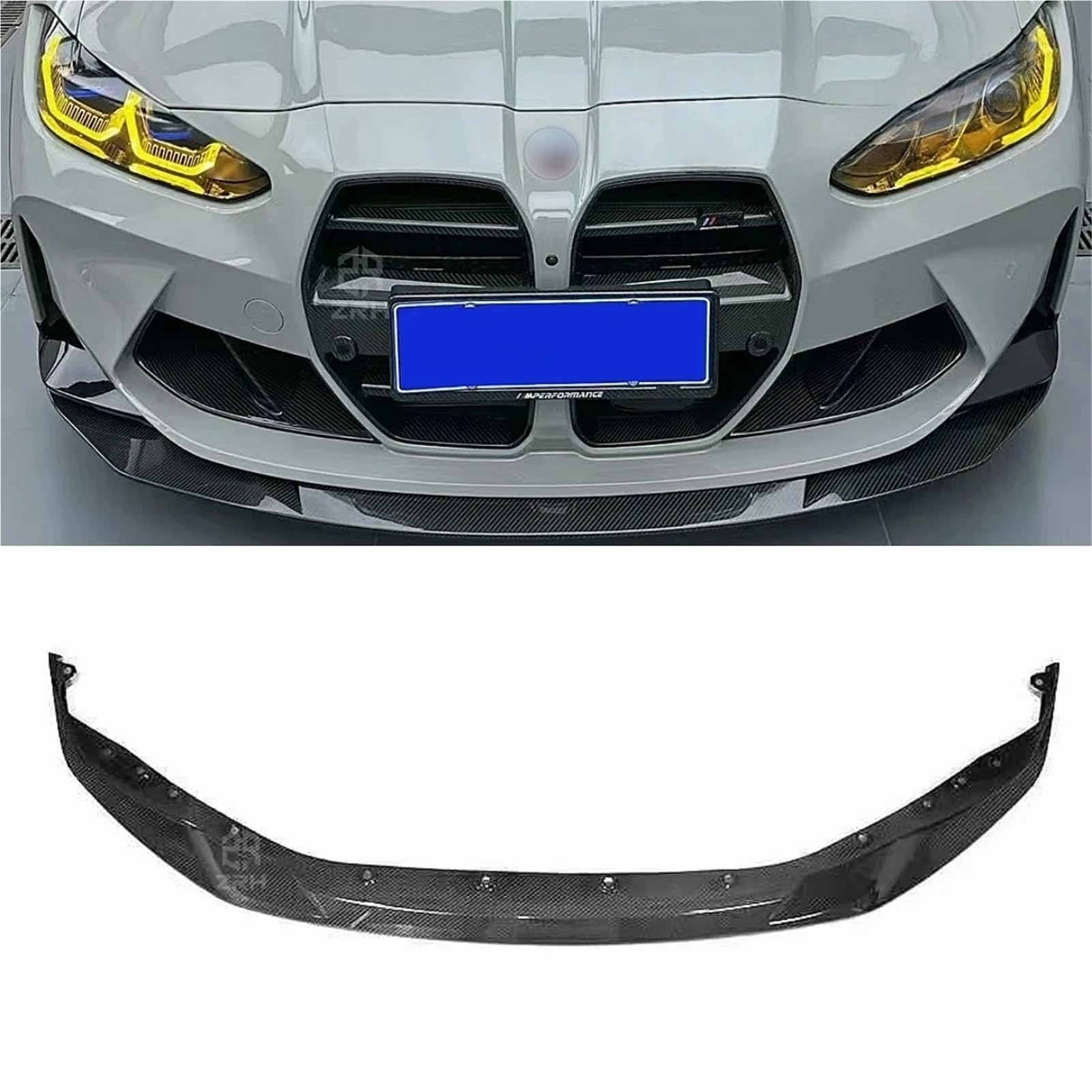 Suche włókno węglowe R44 SP1 styl dokładka przedniego zderzaka kompatybilny z BMW M3 G80 G82 M4 G82 G83 przedni spojler zderzaka Spoiler agresywny Splitter Body Kit