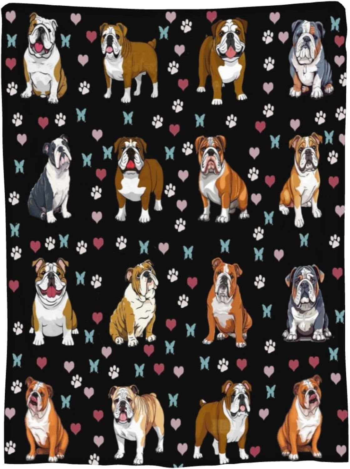 English Bulldog Blanket Bulldog Throw Blanket Soft Plush Flannel Fleece Bedding Bulldogs Gifts for Boys Girls Men Women Lovers Stuff for Couch Sofa Bed Room Decor 40"X50" - Image 9