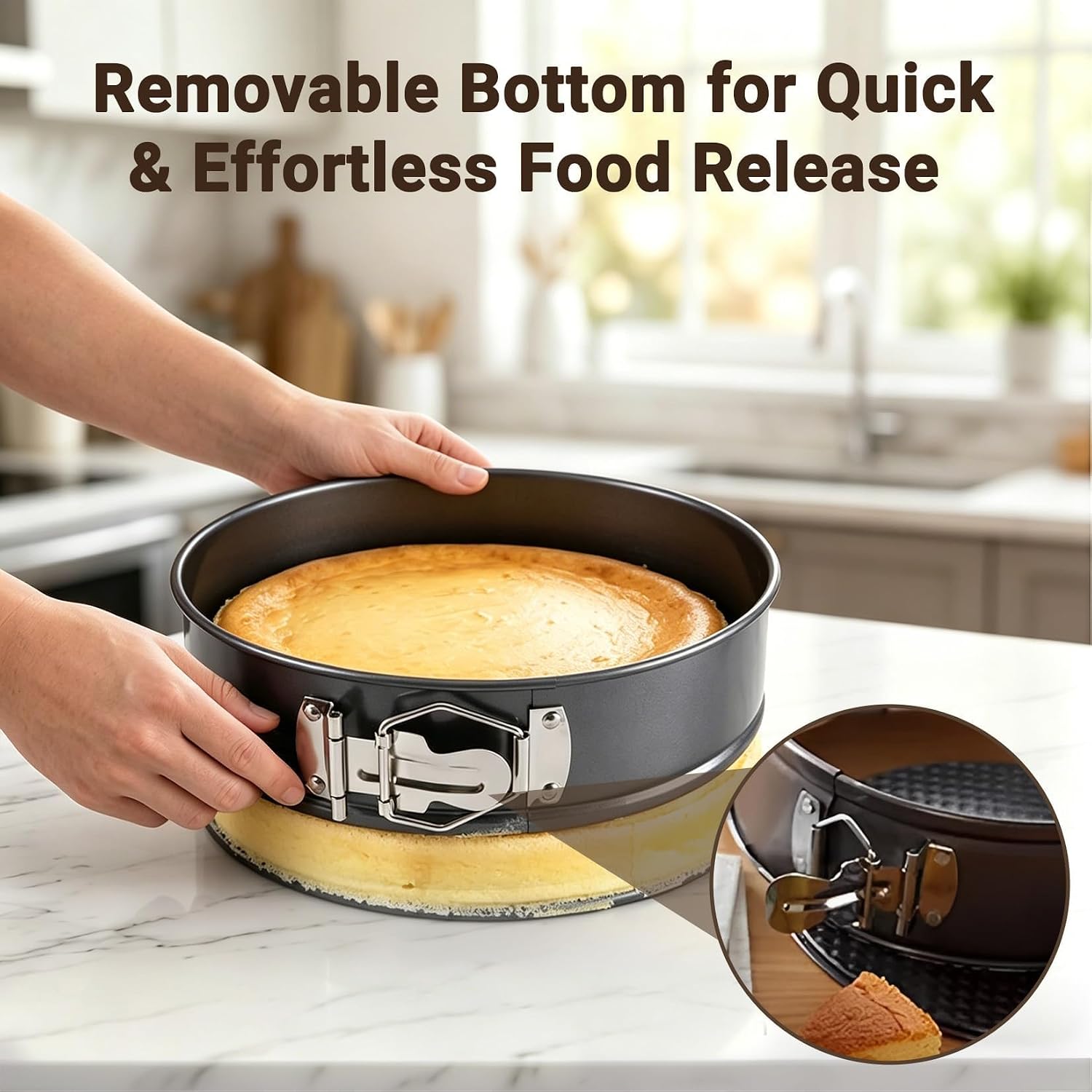 CARGEN Baking Pans Set of 3 Springform Pan for Cheesecake, 6" 7.6" 10" Size
